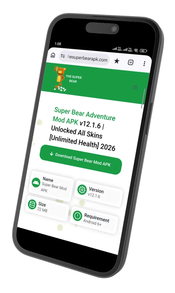 Super Bear Adventure Mod APK Mockup