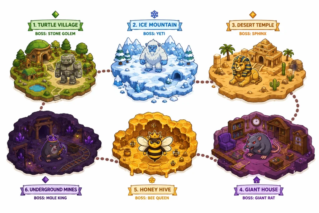 Super Bear Adventure world boss map